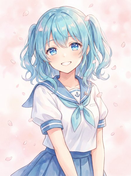 黄色仓库动漫美图-水手服少女